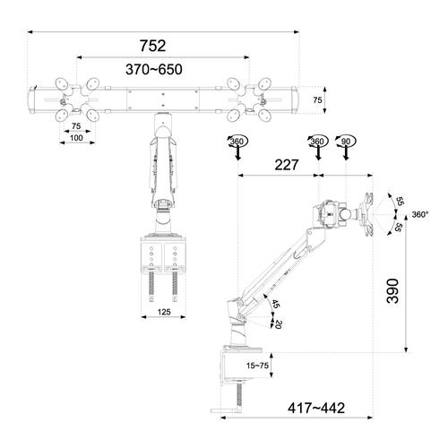 Neomounts FPMA-D940D Support double pour moniteur