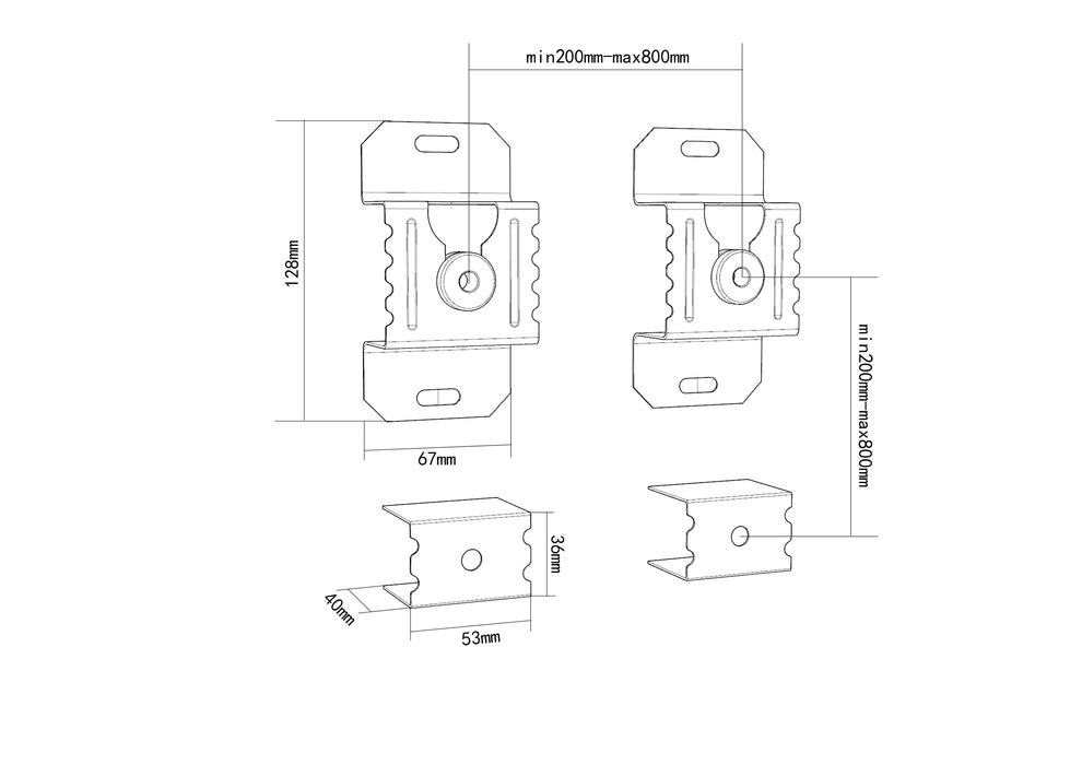 Support mural compact Wolff Mount pour TV jusqu'à 100 pouces et 50 kg