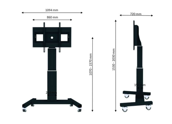 Neomounts Support de sol électrique pour TV PLASMA-M2500 noir