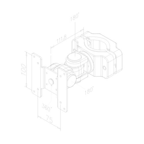 Support mural Neomounts FPMA-WP200 pour TV LCD/LED/TFT avec montage sur poteau