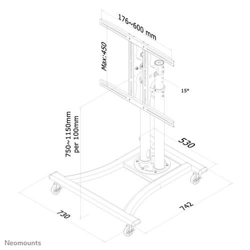 Neomounts PLASMA-M1200 support de sol TV mobile