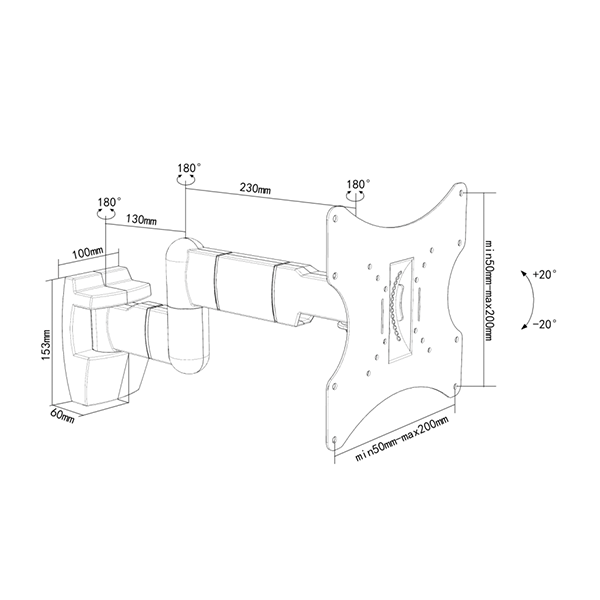Support mural universel jusqu'à 32" Pivotant et inclinable