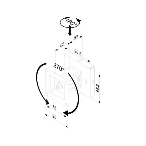 FPMA-W100 | Pivotant et rotatif jusqu'à 30 pouces