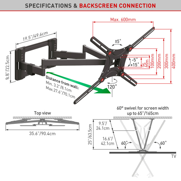 Support TV robuste | 13" - 90" | Barkan Mounts