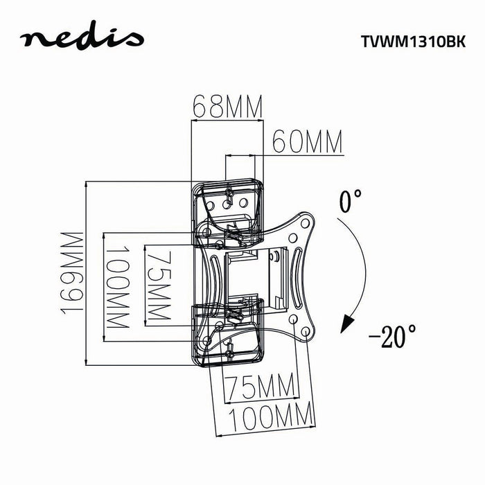 Support mural TV à mouvement complet | 13 - 27 pouces | Max. 15 kg | 1 point d'articulation