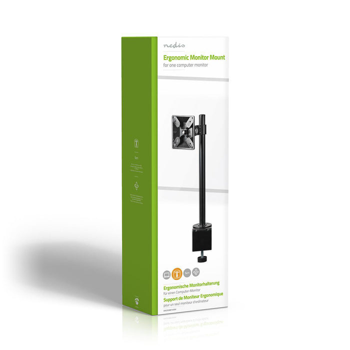 Support de moniteur ergonomique | Un bras de moniteur | Pivotant et inclinable | Noir
