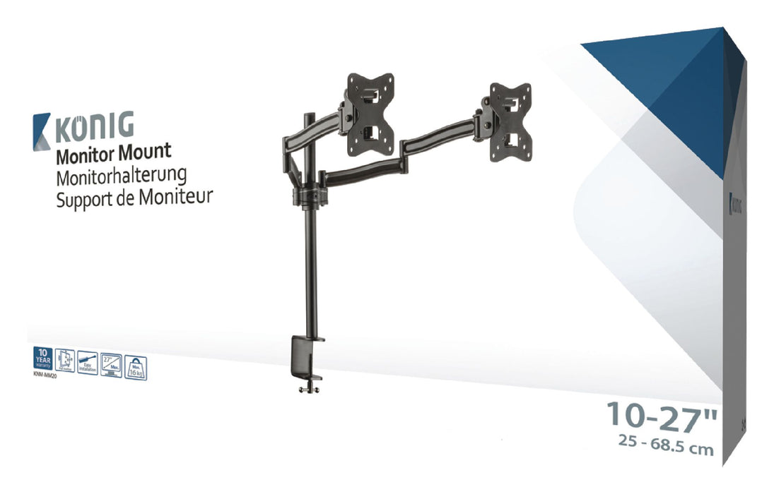 Support de moniteur pour écrans jusqu'à 27 pouces maximum (2 écrans)