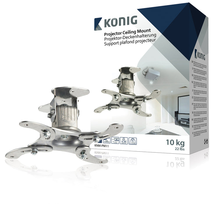 Support de plafond pour projecteur 10 kg / 22 lbs argenté
