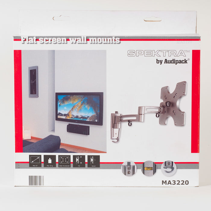 Support mural pivotant et inclinable pour écrans jusqu'à max. 32"