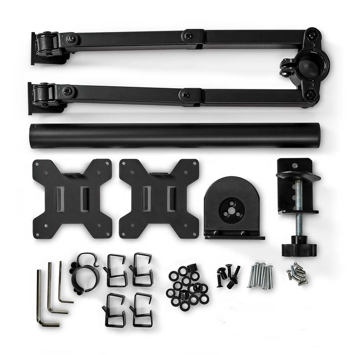 Support de moniteur ergonomique | Bras double pour moniteur | Pivotant et inclinable | Noir