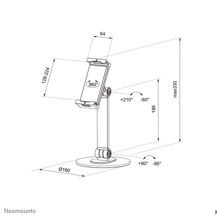 Neomounts DS15-540WH1 support universel pour tablette de 4,7 à 12,9 pouces - tablettes - Blanc