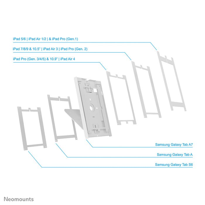 Neomounts DS15-630WH1 support rotatif pour tablette de bureau/mural pour tablettes de 9,7 à 11 pouces - Blanc