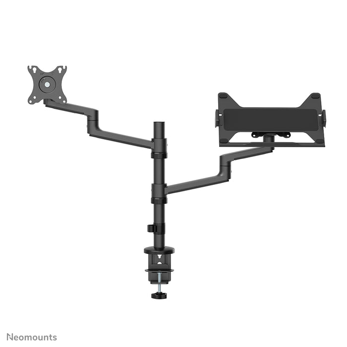 Neomounts DS20-425BL2 Monitorarm met laptophouder 17-27" - ruimtebesparend – detailaanzicht 3