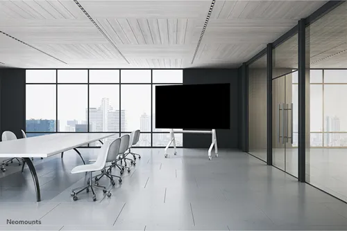 Support de sol mobile Neomounts FL50-575WH1 pour écrans de 65 à 110" - Blanc