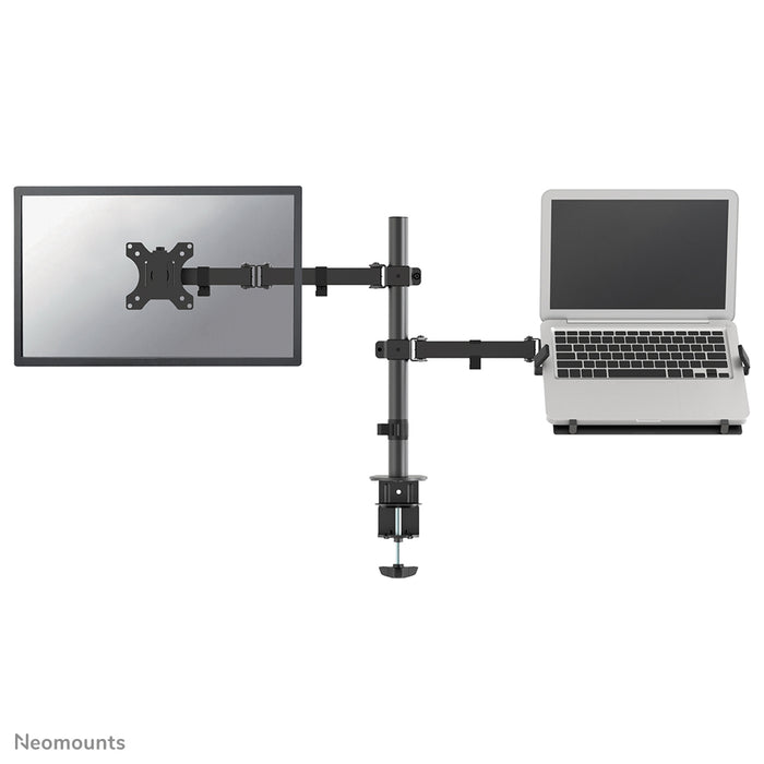 Neomounts FPMA-D550NOTEBOOK est un support de bureau pour un ordinateur portable et un écran plat jusqu'à 32 pouces.