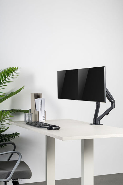 Neomounts FPMA-D650D noir est un support de bureau à mouvement complet pour écrans jusqu'à 27 pouces (69 cm).