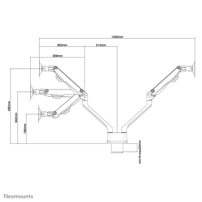 Neomounts FPMA-D750D argent est un support de bureau avec vérin à gaz pour écrans plats jusqu'à 32 pouces (81 cm).
