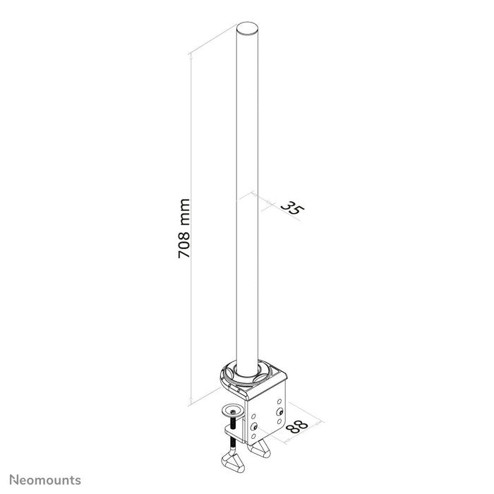 Neomounts FPMA-D935POLE est un poteau de 70 cm de hauteur pour les supports de bureau Neomounts FPMA-D935 et Neomounts FPMA-D935D.