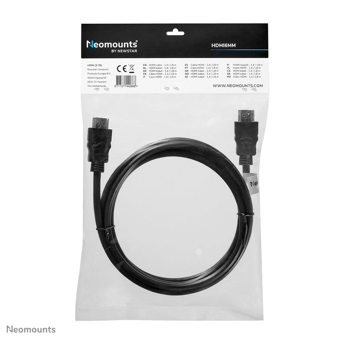 Câble HDMI 1.4, haute vitesse, HDMI 19 broches M/M, 1,8 mètre