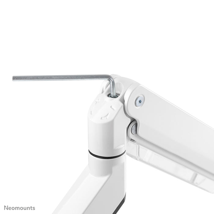 Neomounts NM-D775 blanc est un support de bureau à vérin à gaz pour écrans plats jusqu'à 32 pouces (81 cm) - Blanc