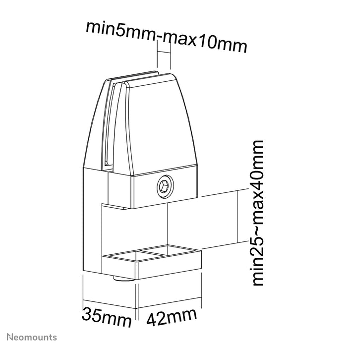 Set de pinces de bureau Neomounts 25-40 mm - Blanc