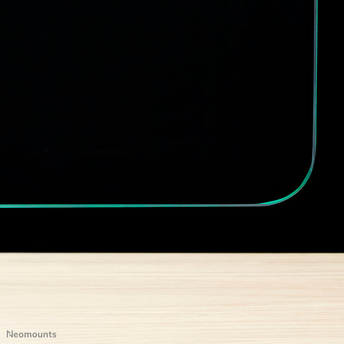 Neomounts NS-GLSPROTECT120 est un écran en verre durable de 120 cm offrant une protection de distance sur le lieu de travail - Verre trempé, transparent, 100 % recyclable