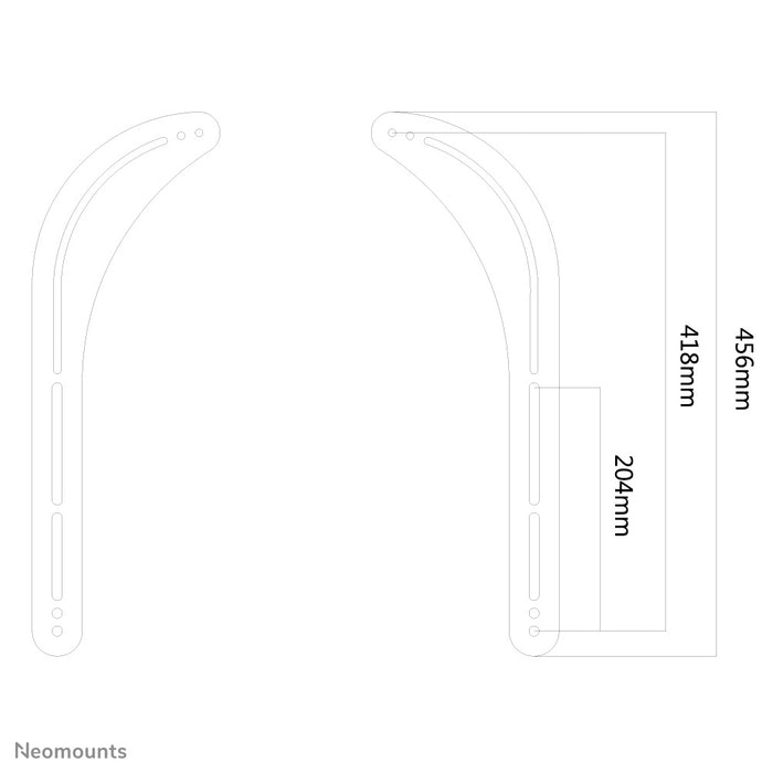 Support de barre de son Neomounts, modèle NS-SB100, est idéal pour monter une barre de son sous les téléviseurs à écran plat.