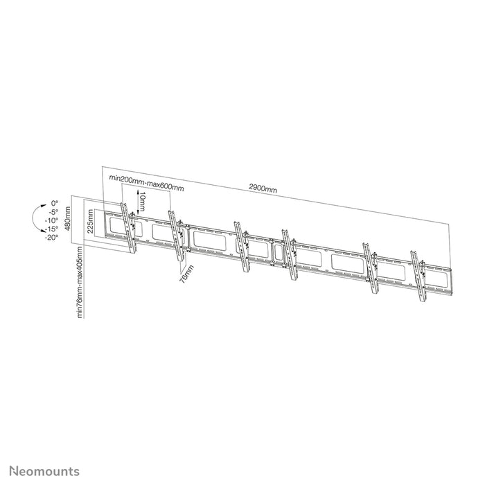 Neomounts NS-WMB300black est un support mural pour tableau de menu pour écrans jusqu'à 52 pouces (132 cm).
