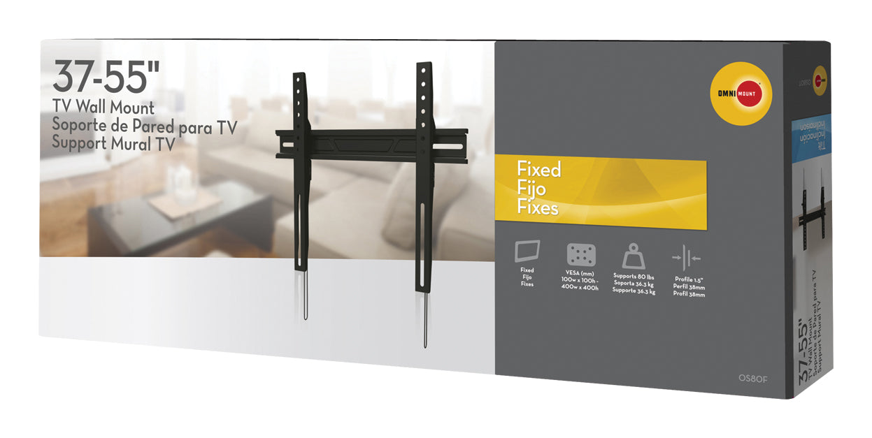 Support mural TV plat large pour écrans jusqu'à 55"
