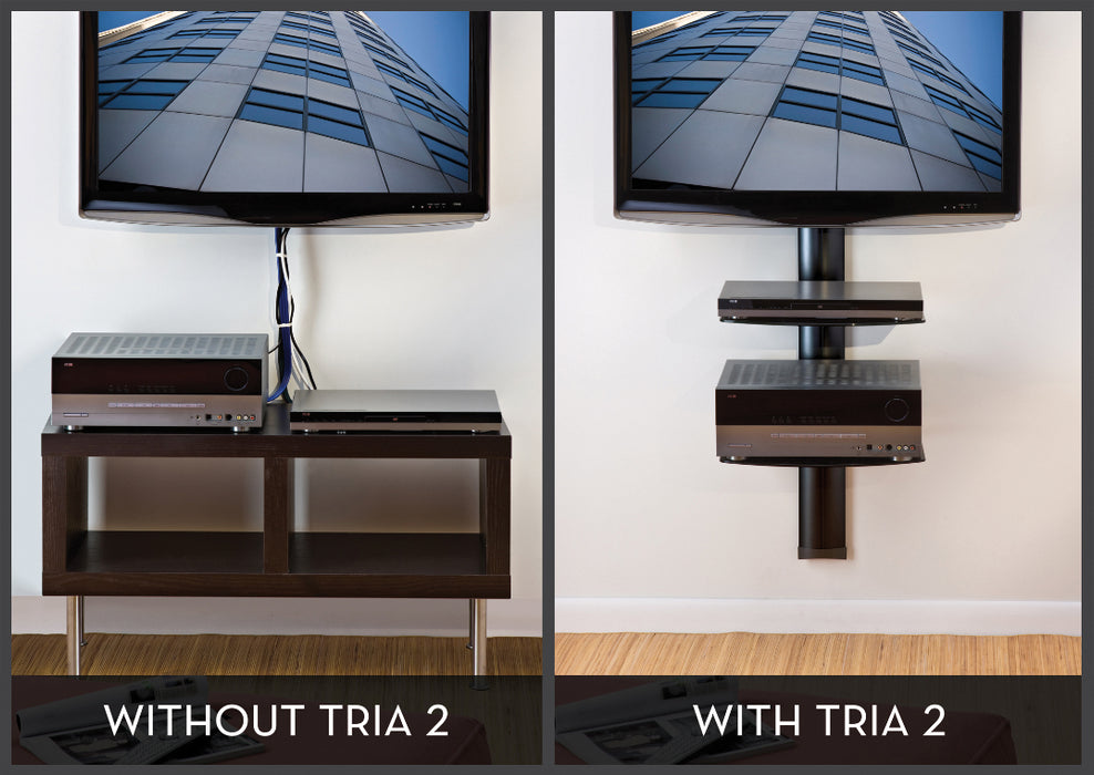 Support mural A/V avec 2 plaques