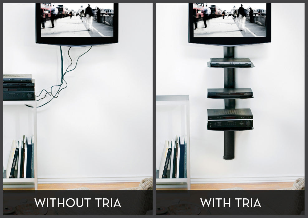 Plateau A/V 3 x Noir universel