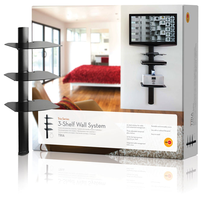 Plateau A/V noir avec 3 plateaux