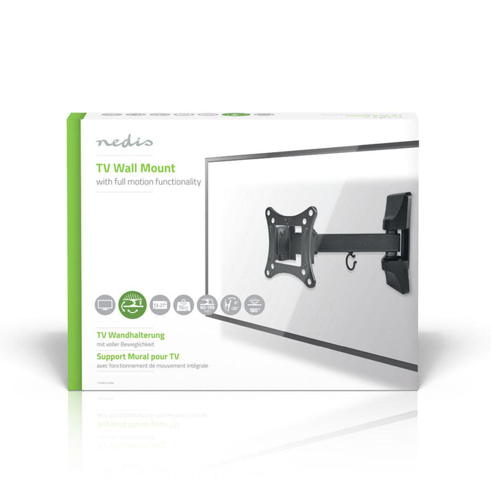Support mural TV à mouvement complet | 13 - 27" | Max. 15 kg | 2 points d'articulation