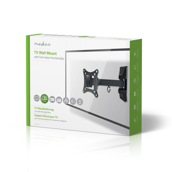 Support mural TV à mouvement complet | 13 - 27" | Max. 15 kg | 2 points d'articulation