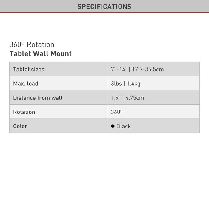 Support de tablette rotatif fixe Barkan jusqu'à 14 pouces | Universel