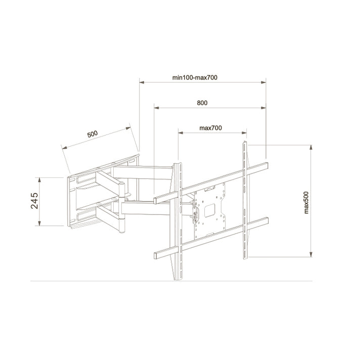 2e chance ! Support mural lourd stable jusqu'à 75" maximum 80 kilos et VESA 800x400