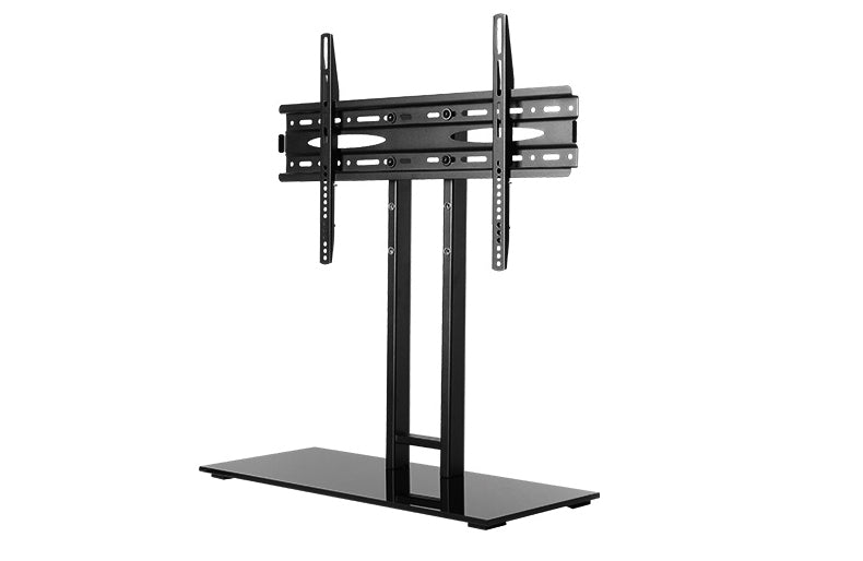 Support TV Wolff Mount verrouillable | Jusqu'à 65 pouces | Universel | VESA 600x400 | Plaque en verre noire lourde