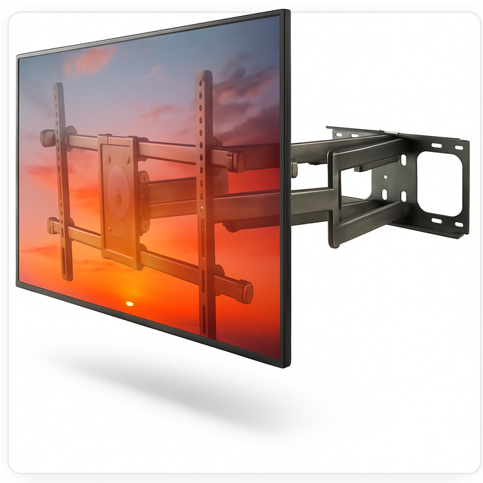 Support mural TV Wolff Mount Sterke 37 à 90 pouces | 63 cm du mur | Pivotant | jusqu'à 60 kilos | VESA 600x400 | Universel