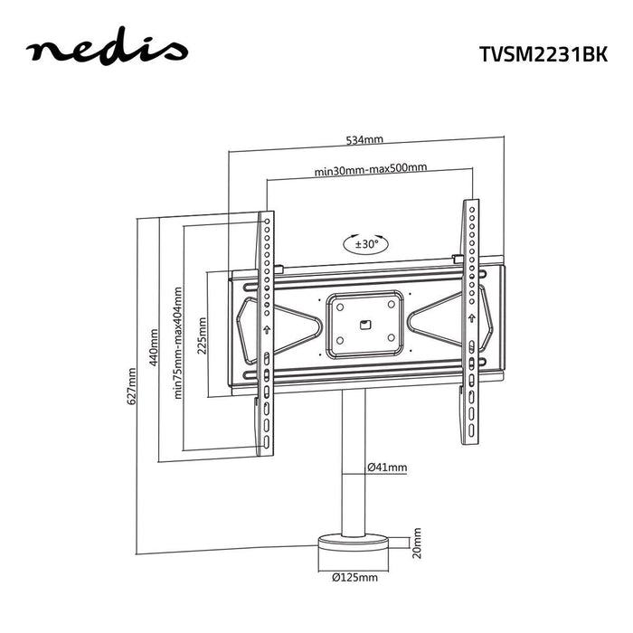 Support TV pivotant à visser pour bureau | 32 - 55" | Max. 50 kg | Plage de pivotement +/- 30°