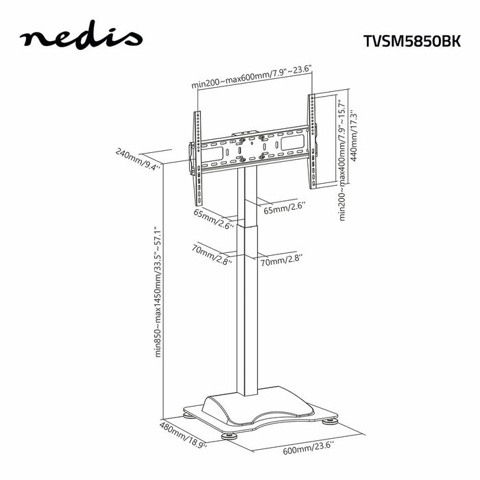 Support TV motorisé | 37 à 75 pouces | 50 KG