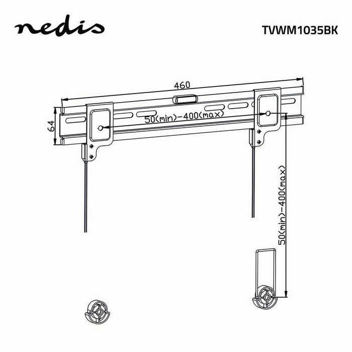 Support mural TV | Montage mural ultra plat fixe | 26 - 42"