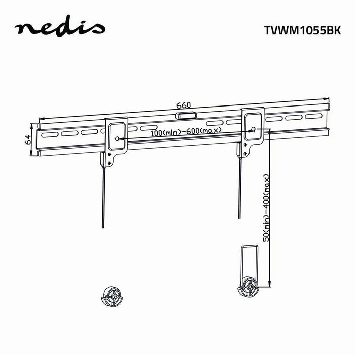 Support mural TV | Support mural ultra plat à montage fixe | 42 - 65" | 45 kg