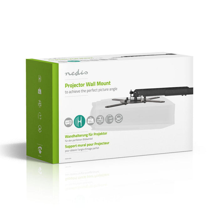 Support mural pour projecteur | Rotation à 360° | Max. 10 kg | Distance au mur 314 - 500 mm | Noir