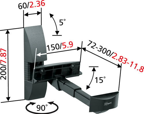 Supports d'enceintes Vogels VLB 200 2 pièces Noir