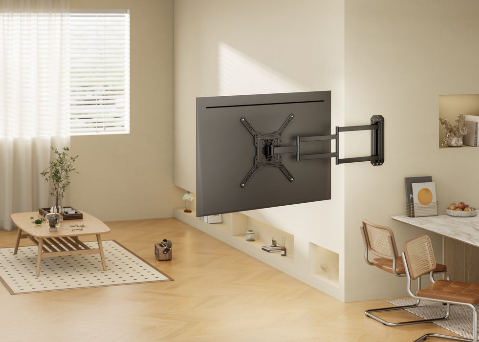 Support mural TV Full-Motion extra long jusqu'à 65 pouces pour Samsung | Jusqu'à 95 cm du mur ! | VESA max 400x400