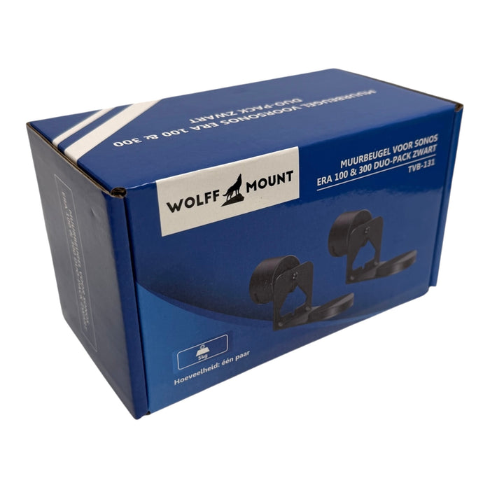 Support mural Wolff pour Sonos Era 100 & Era 300 – Pack duo noir