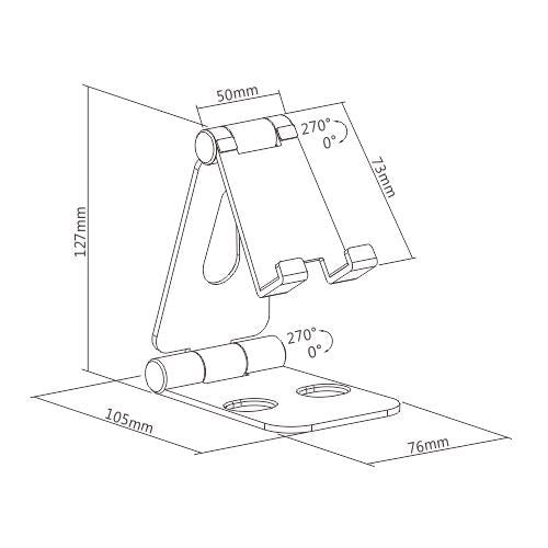 Support pliable pour tablette et téléphone en aluminium Wolff Mount – TVB-130