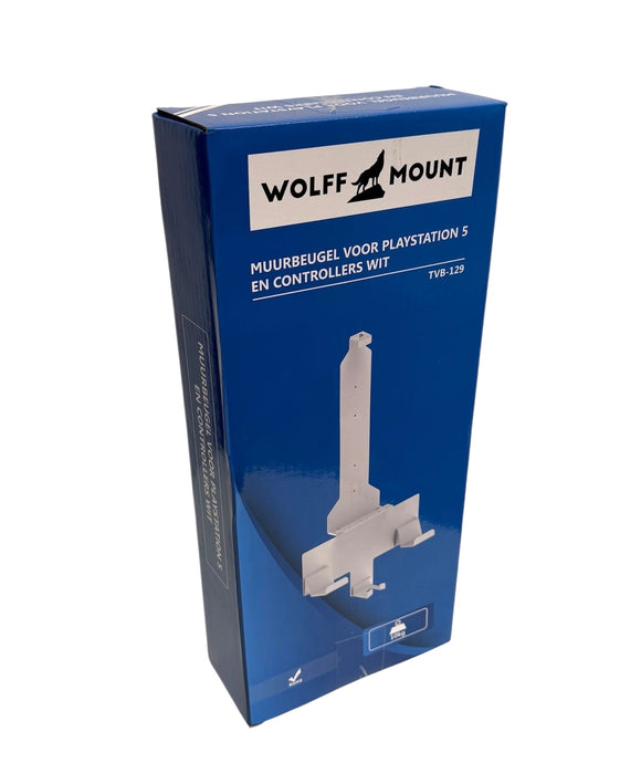 Support Wolff Mount PS5 – Support mural pour PlayStation 5 et manettes – Blanc