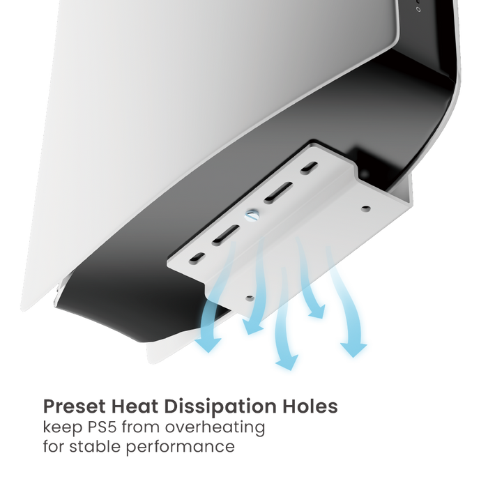 Support Wolff Mount PS5 – Support mural pour PlayStation 5 et manettes – Blanc