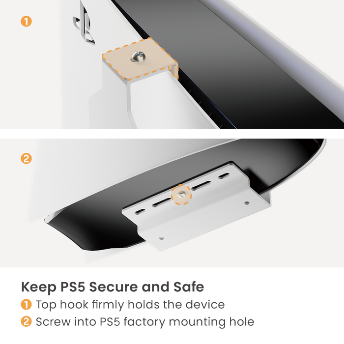 Support Wolff Mount PS5 – Support mural pour PlayStation 5 et manettes – Blanc